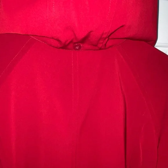 Elegant Red Women's Rain Coat - Picture 6 of 10